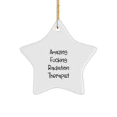 Funny Radiation Therapist Gifts from Christmas Star Ornament, Amazing F--king Radiation Therapist Quote, Gifts for Radiation Therapist, Friends, Coworkers, Family - Image 1